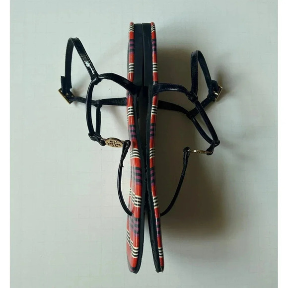 Tory Burch Emmy Women’s T-Strap Gold Logo Thong Sandals SZ 7M - Picture 2 of 5